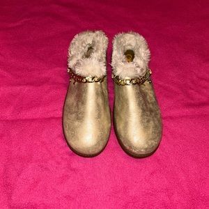 Gold Faux Fur Lined Boots